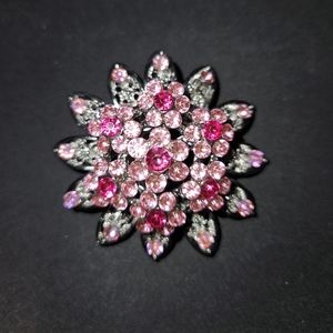 Pink flower brooch
